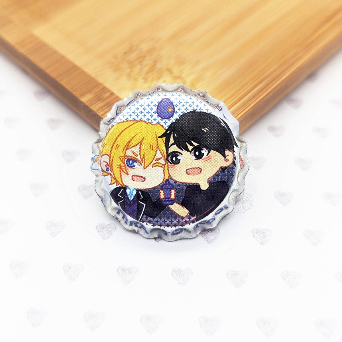 squibblefu - Wholesale Lapel Pin/Button - Pocari Sweet | Hirano to Kagiura | Bottle Cap Pin-back Button2