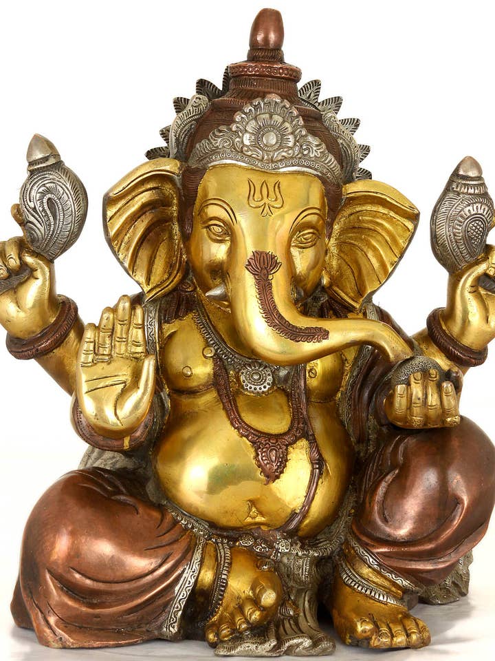 Lord Ganesha| Handgemaakt | Koperen sculptuur voor wholesale door Exotic India Art