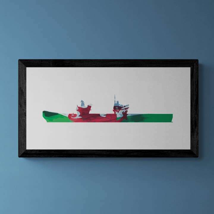 Afdrukken met de vlag van de HMS van de Prins van Wales voor wholesale door Gillian Jones Designs