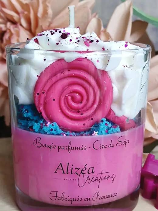 KERZE CHANTILLY ZUCKERWATTE 80 GR für den Großhandel von LES CREATIONS D'ALIZEA