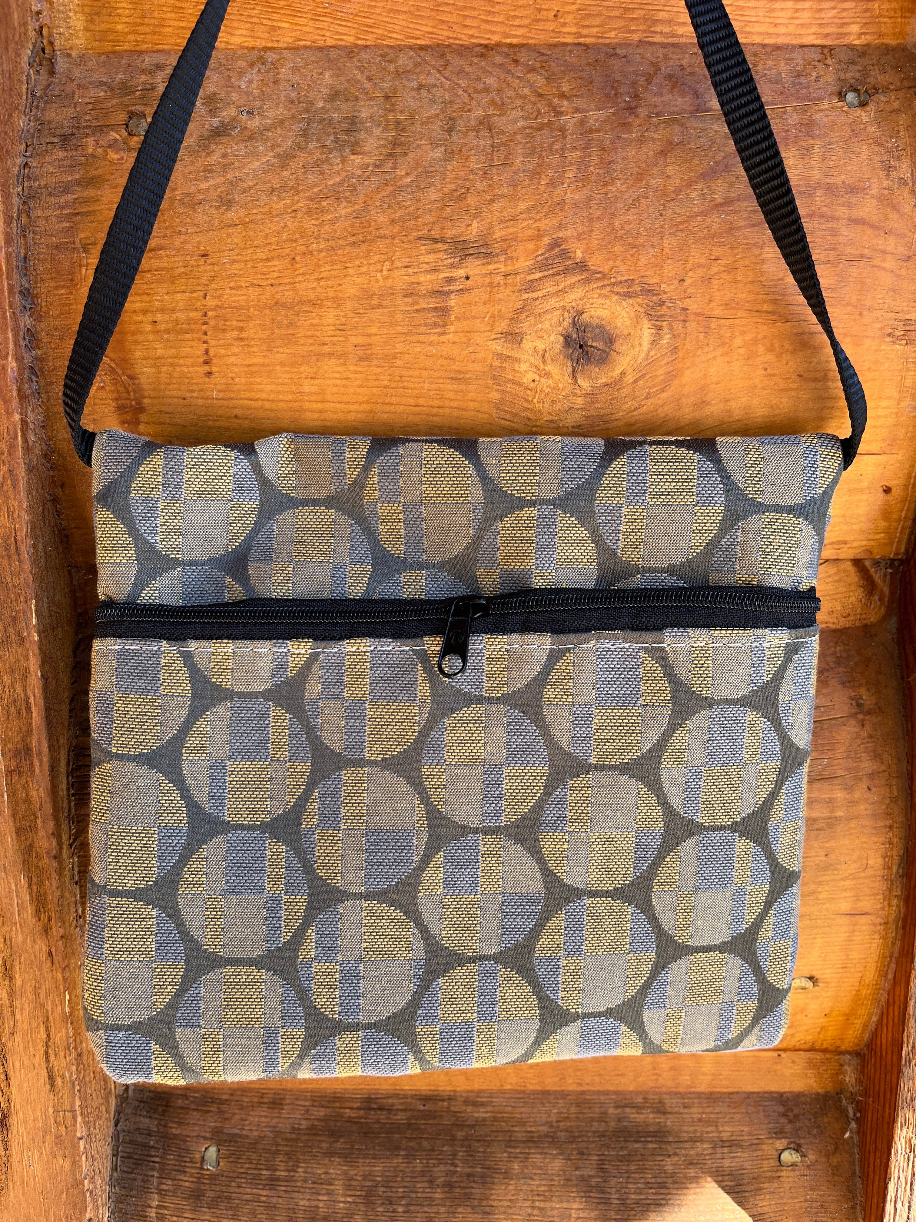 OlovesM.com - Wholesale Crossbody Bag - Women's - 3 Zip Bag Gray- Geometric Home dec Circle fabric1