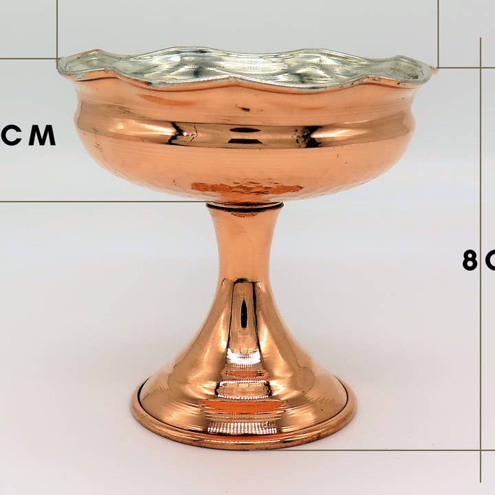 Lot de 2 bols décoratifs en cuivre pur | Bol en cuivre pur à finition martelée pour noix, crème glacée et service de cuisine, non étamé par LEO Design pour la vente par Leo Design