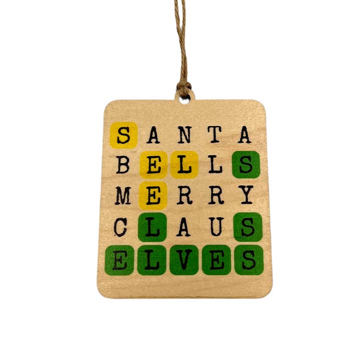Driftless Studios - Wholesale Ornament - Elves Wordle Christmas Ornaments - Xmas Décor