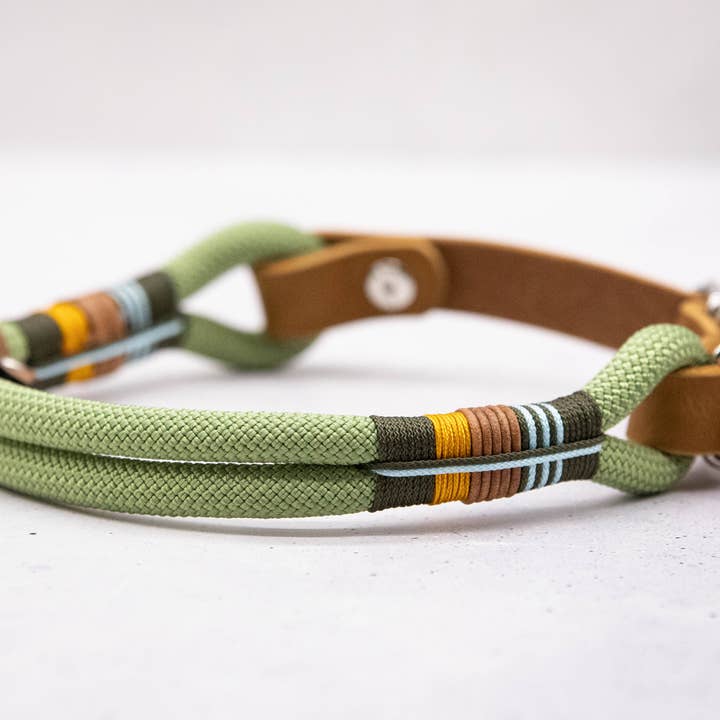 FOR LOVELY DOGS / Linda Jansen - Wholesale Pet Collar - Dog - Spring Green Color Twist rope collar1