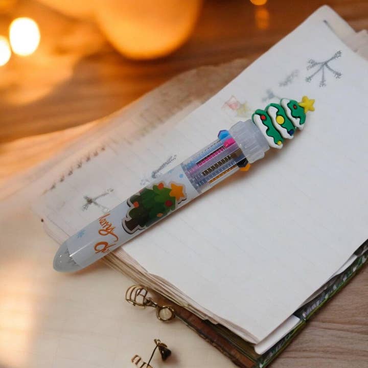 The Bling Barn - Wholesale Pen - Christmas Holiday 8 Color Click Writing Pens1