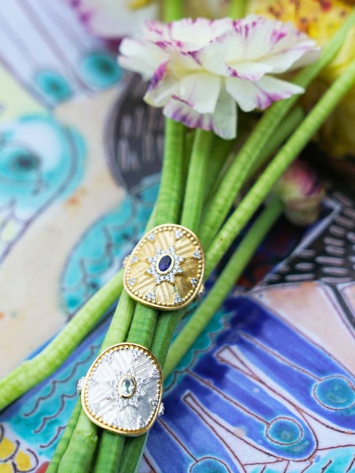 RINA RING SILVER GREEN TOURMALINE for wholesale by DIAPERIS