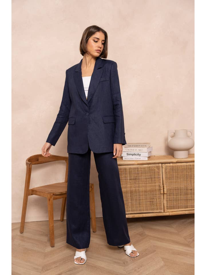 Attentif Paris - Vendita all'ingrosso Blazer - Donna - Giacca blazer in lino premium taglio dritto29