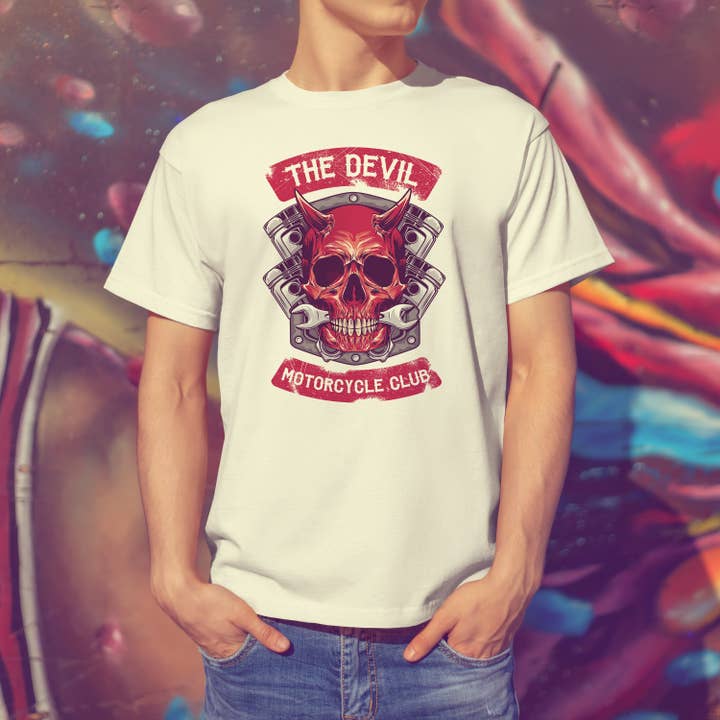 The Devil Motor Motorcycle T-Shirt for wholesale by Emogifts