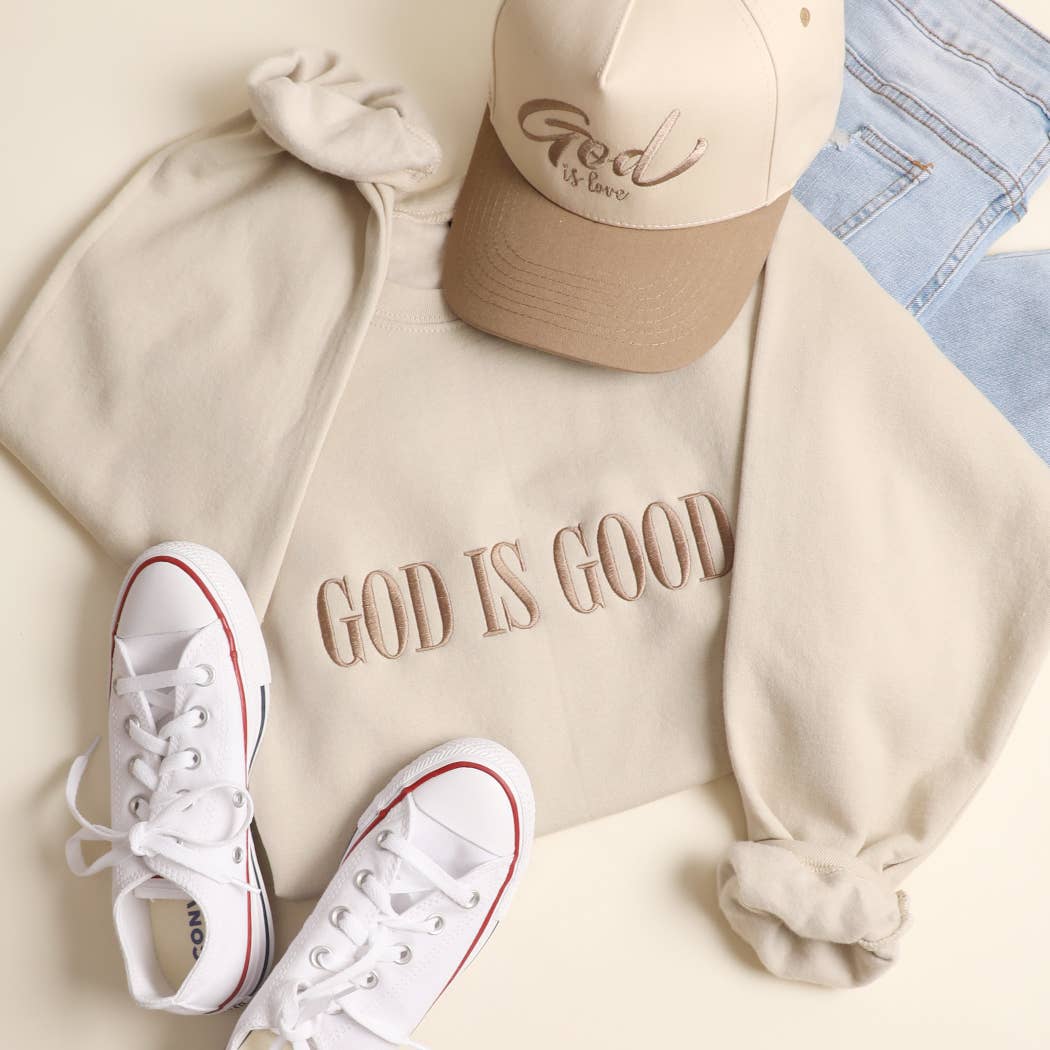 Fashion City - Wholesale Sweatshirt - Unisex - GOD IS GOOD Embroidered Heavyweight Sweatshirt4