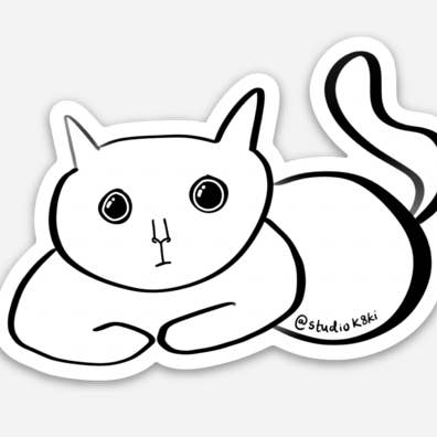 Kitty Cat Die Cut Stickers for wholesale by Studio K8Ki