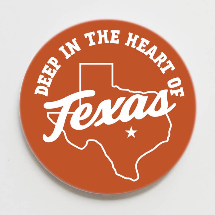 University of Texas Deep in the Heart Button for wholesale by Good Vibez Collegiate