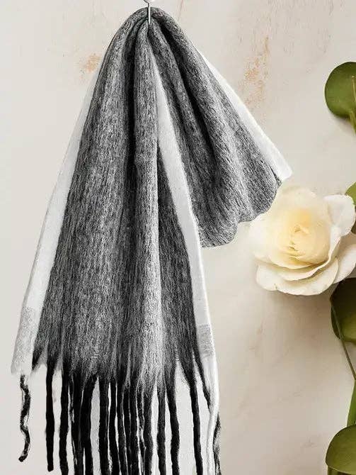 JC Sunny Fashion - Wholesale Scarf - Women's - JC021030 Long Fringe Cozy Fuzzy Two-Tone Ombre Scarf5