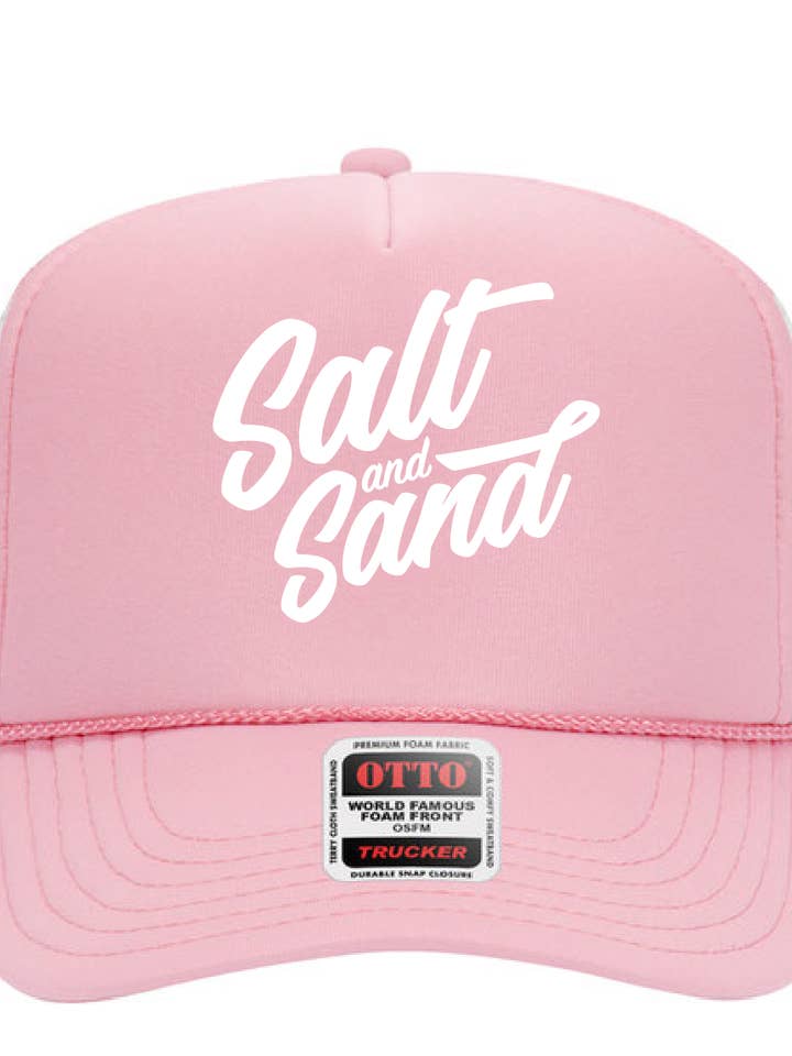 Boné Trucker de Espuma de Coroa Alta / Rosa/Branco / Sal e Areia por atacado de Salt & Sand