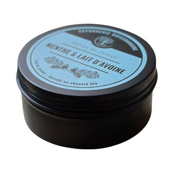 Savon De Rasage Bio Menthe & Avoine - Pot Rechargeable pour la vente par SAVONNERIE BUISSONNIERE