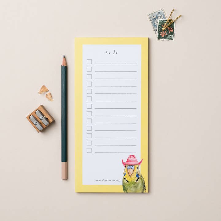 Party Bird To Do List Pad for wholesale by lil wabbit