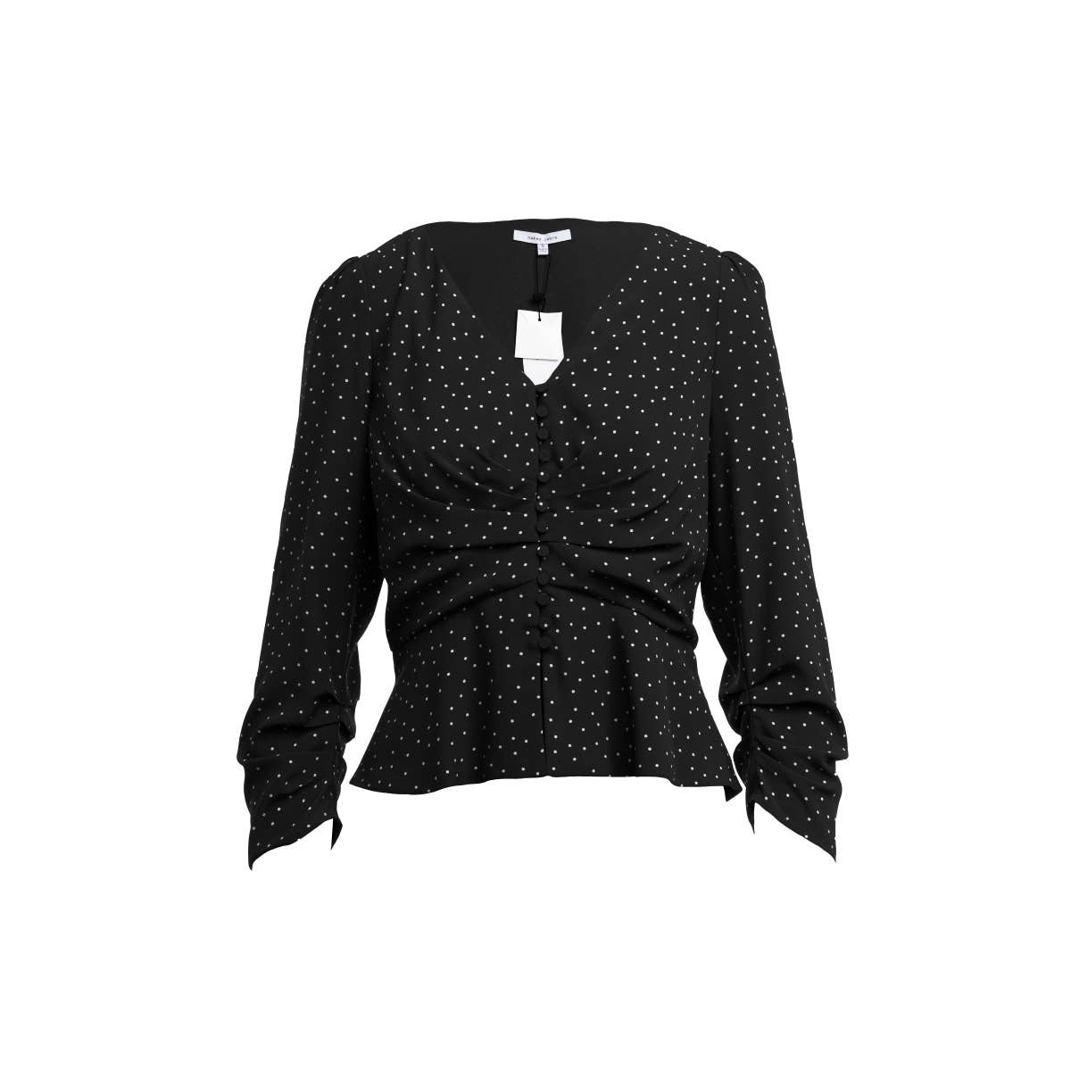 Naked Zebra Rack - Wholesale Blouse - Women's - Long Puff Sleeve Button Down Blouse2