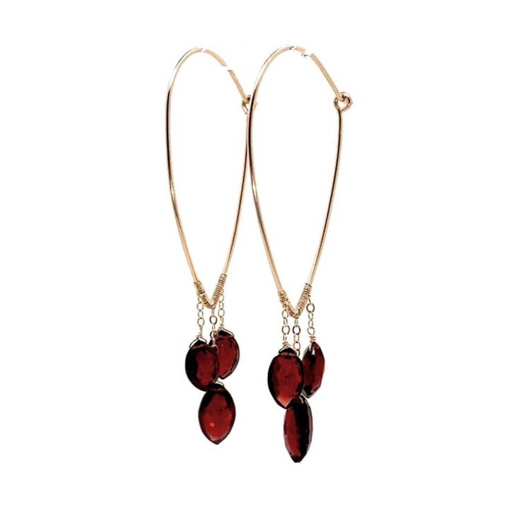 Pendientes de gota con trío de barras en forma de V para venta al por mayor de Mabel Chong