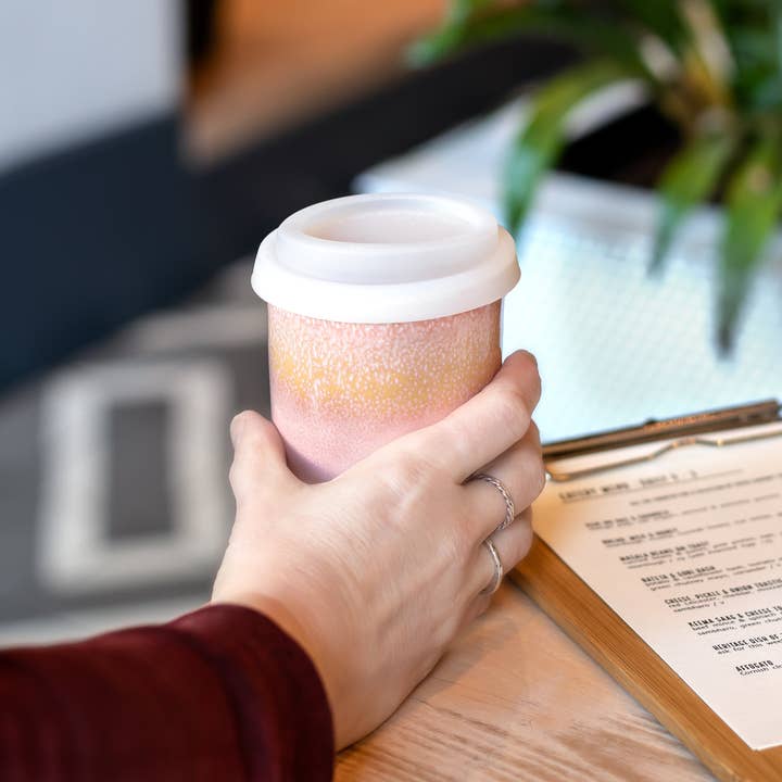 Nova Ceramics Travel Mugs - Wholesale Coffee/Tea Cup - Afterglow 12oz Ceramic Travel Mug – Reusable & Giftable6