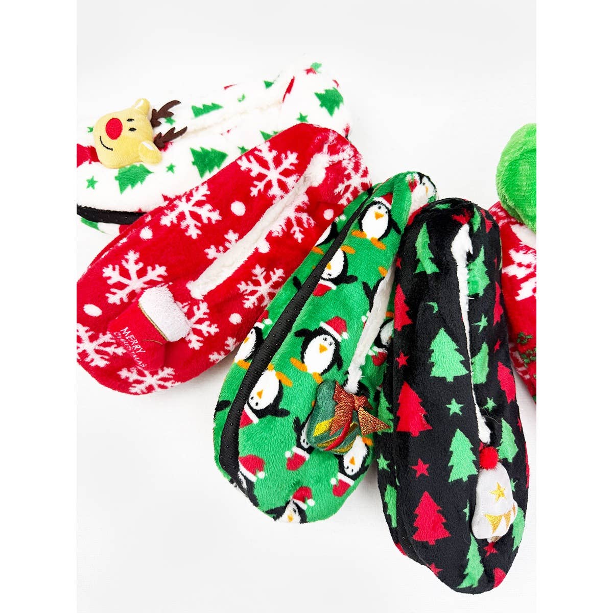 MIX COLOR Christmas Design Fuzzy Slippers for wholesale on Faire5