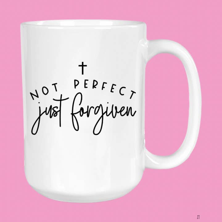 Pas parfait, juste pardonné, tasse à café chrétienne, Bible pour la vente par GirlySips