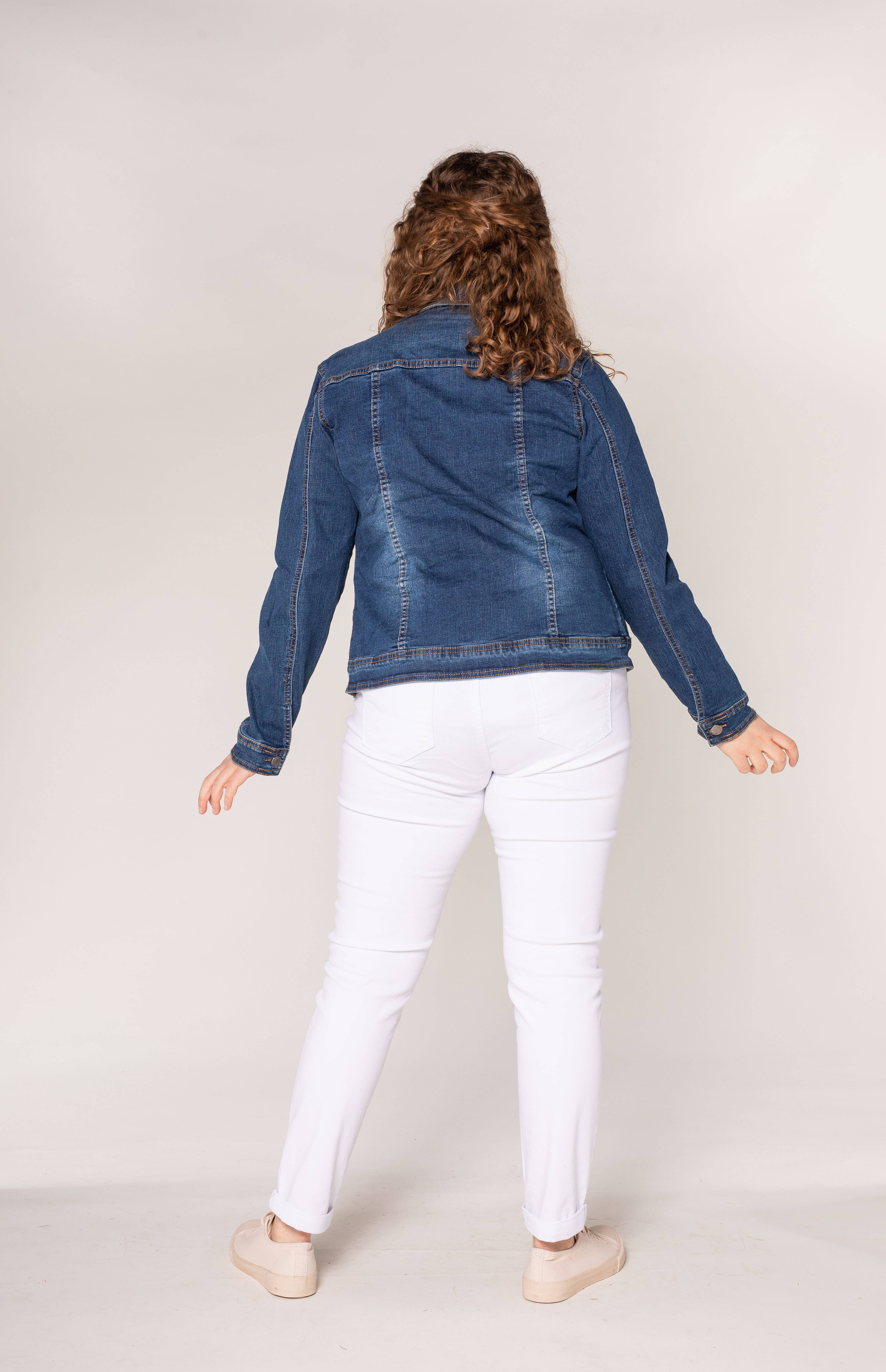 Nina Carter - Vendita all'ingrosso Giacca di jeans - Donna - Giacca in denim elasticizzato plus size H189-1/H204-1/203-115