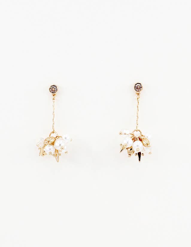 Meghan Browne Style - Wholesale Stud/Post Earrings - PHAR GOLD PEARL0