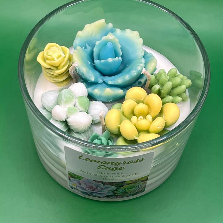 Succulent Soy Candle 16 oz Triple Wick for wholesale by Ideal Soaps