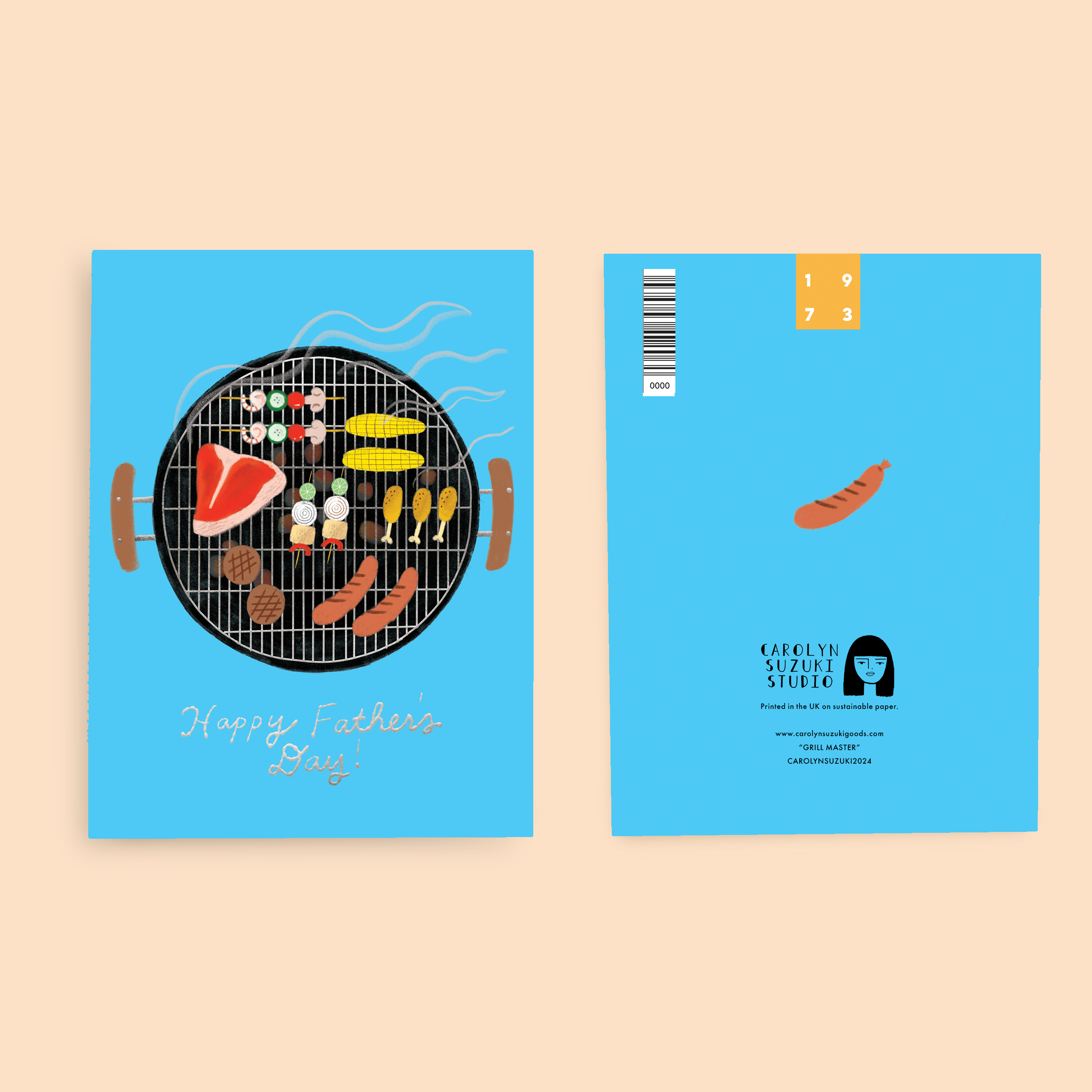 Carolyn Suzuki - Vente Carte pour la fête des Pères - MAÎTRE DU GRIL - Carte de la fête des pères1
