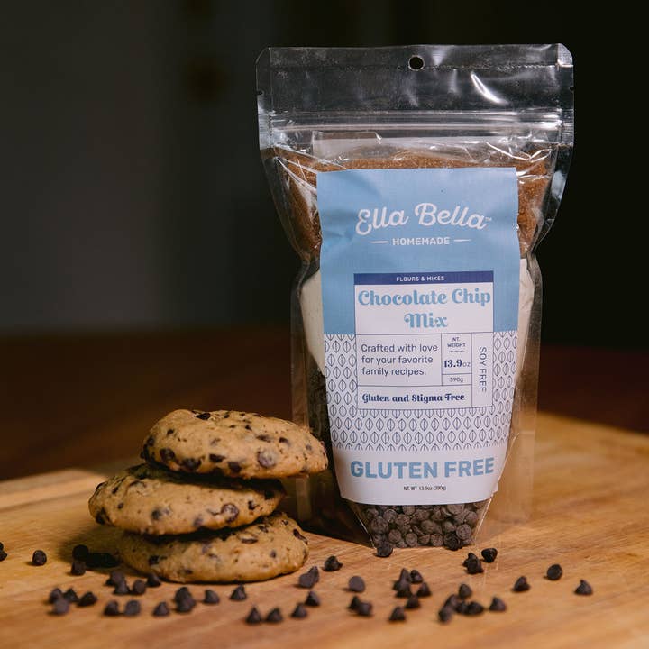 Chocolate Chip Cookie Mix Gluten & Soy Free for wholesale by Ella Bella by Rosebud's Real Food