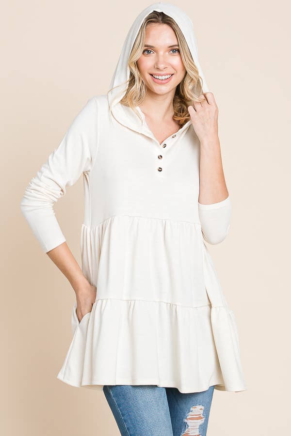 Culture Code - Wholesale Tunic - Women's - CFD1150LA - HOODIE SHIRRING LONG SLEEVE DRESS8