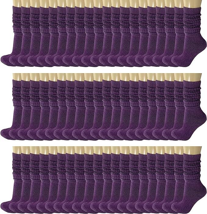 Mars Outlet Store LLC - Wholesale Socks - Women's - 120 Pairs Extra Long Heavy Slouch Cotton Socks, Size 5-1014
