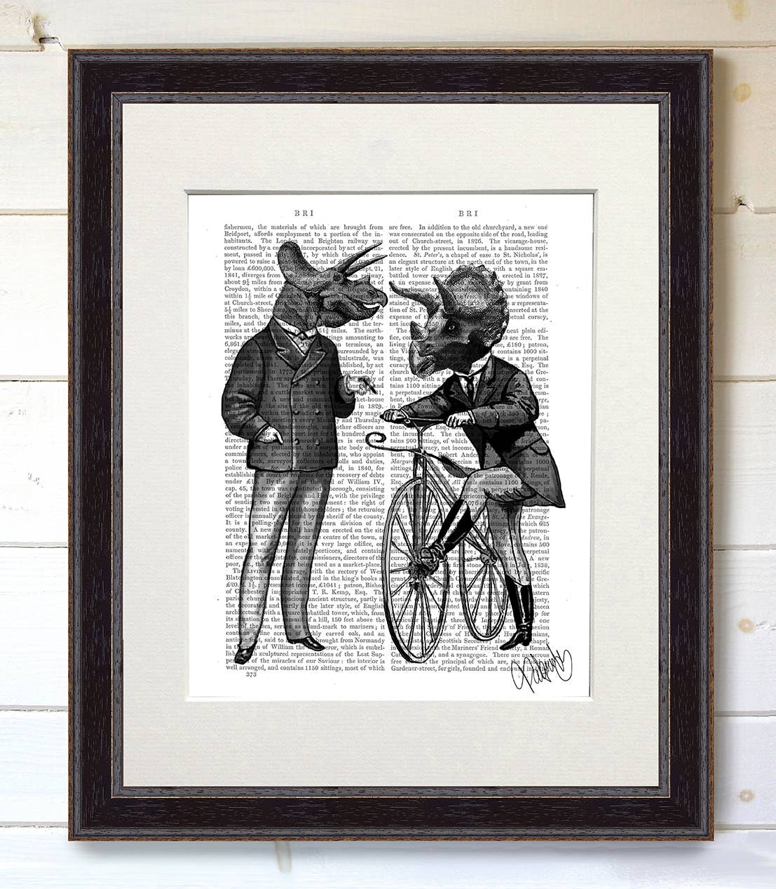 FabFunky Ltd - Wholesale Art Print - Triceratops Men and Bike, Dinosaur Book Page4