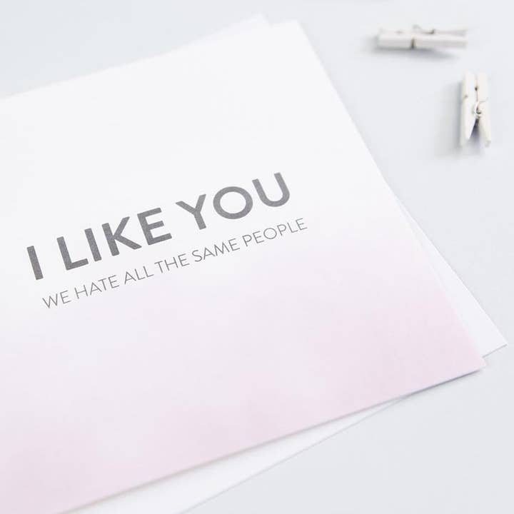 I am Nat Ltd - Wholesale Friendship Card - ‘We Hate All The Same People’ Funny Friendship Card1