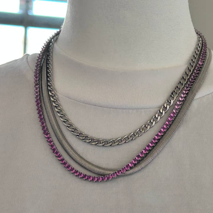 Amady Jewelry - Vente Collier maille et chaîne - Chaîne à maillons ronds argentés simple2