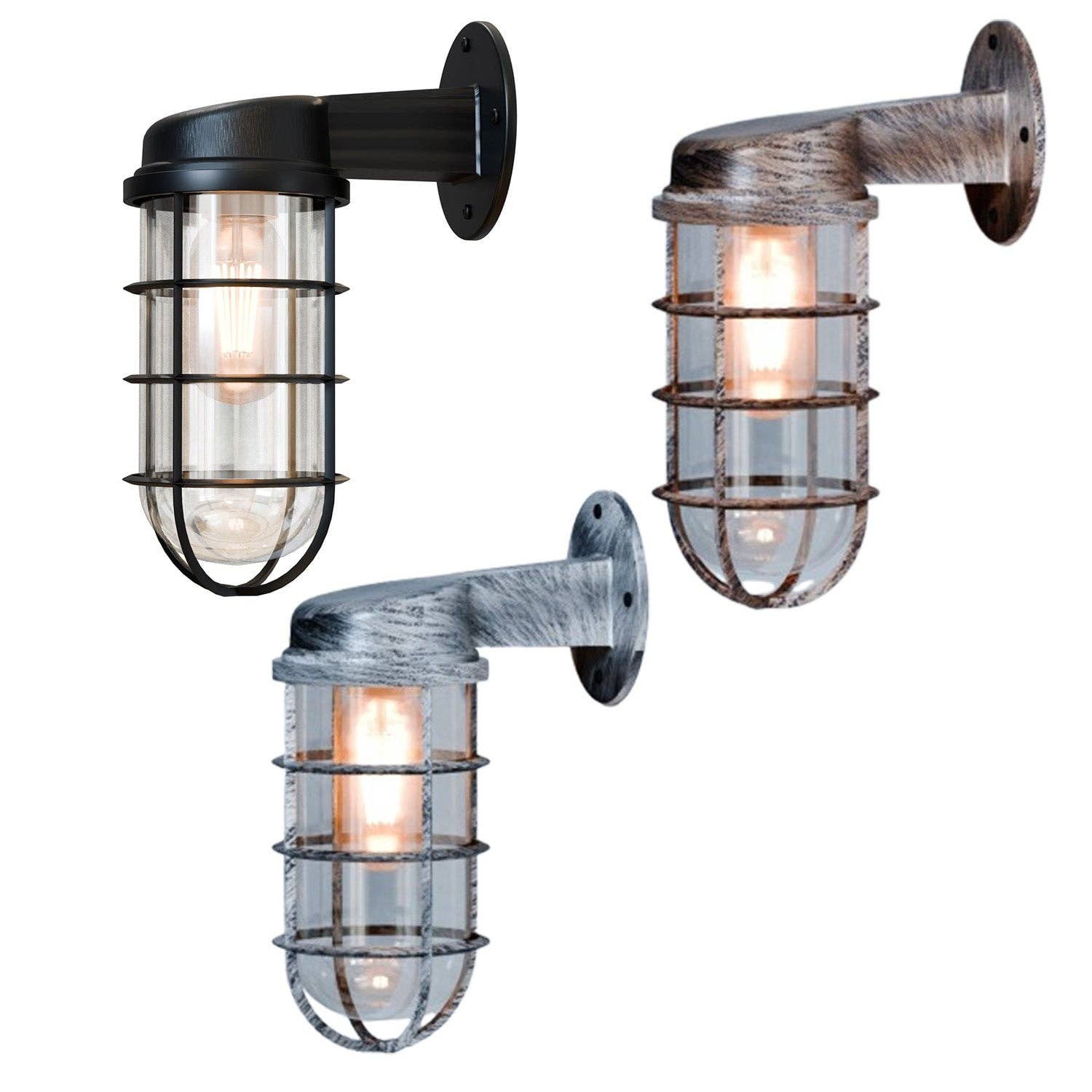 Ledsone - Vendita all'ingrosso Applique - Lampada da parete a gabbia per paratia industriale~552314