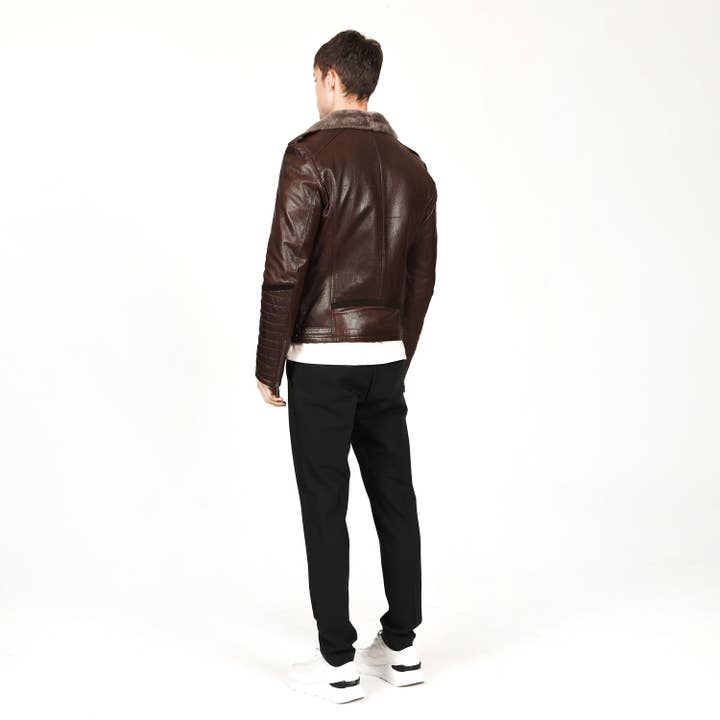 Dericlub – Großhandel Lederjacke – Herren – Herren-Jacke und Mantel aus echtem Lammleder mit Fell7