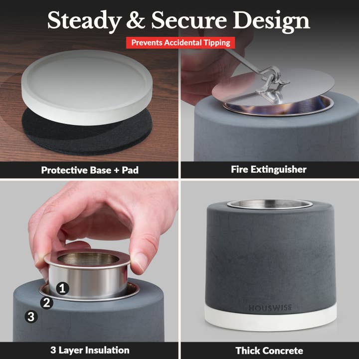 Houswise - Wholesale Fire Pit - Houswise Round Tabletop Compact Portable Smokeless Fire Pit