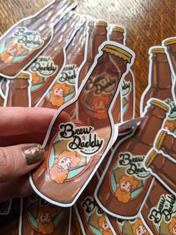 Sticker: Brew Daddy for wholesale by Gingerly Made