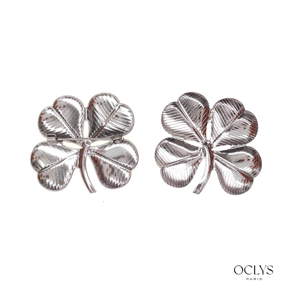 Oclys - Wholesale Brooch - Ginki stainless steel clover brooch1