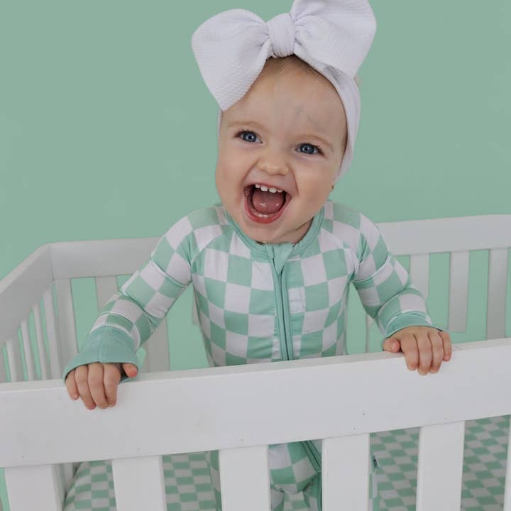 Dream Big Little Co. - Wholesale Cot/Crib Sheets - MINT CHECKERS DREAM CRIB SHEET7