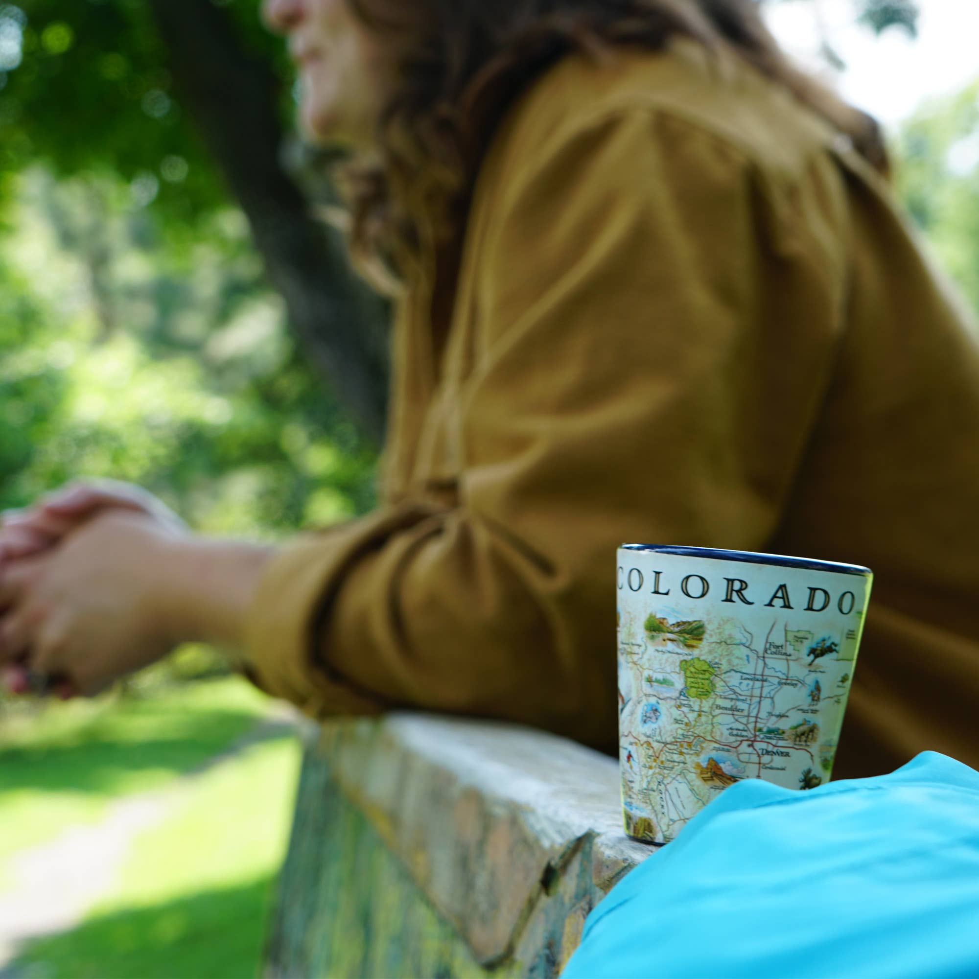 XPLORER MAPS – wholesale Shot glass – Colorado State Map Ceramic Shot Glass - 1.5 oz - Blue2