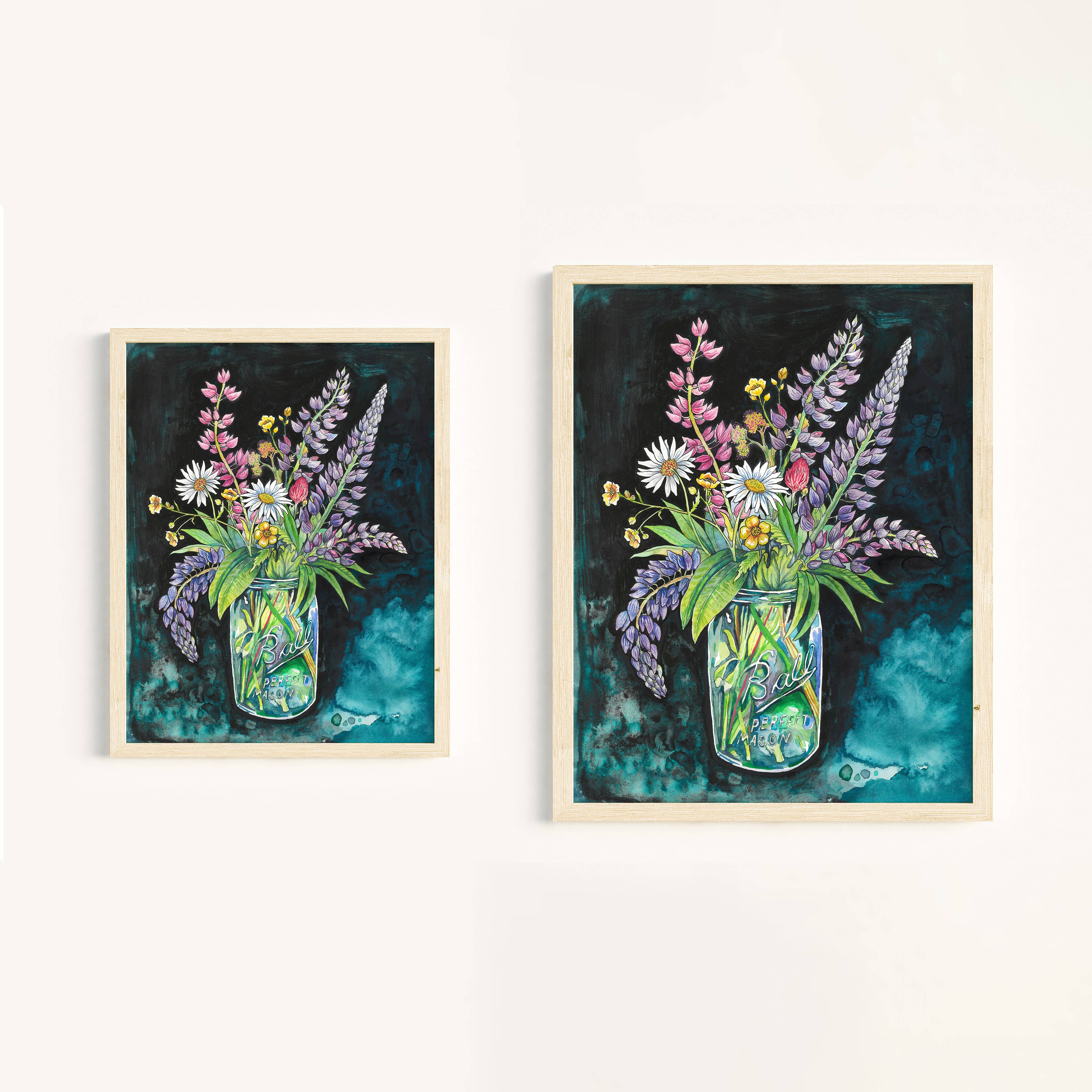 Claire Loon Baldwin Illustration - Vente Affiche d'art - Impression artistique sur un bouquet de lupins2