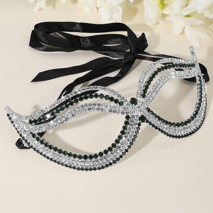 Sensibling Corp. - Wholesale Costume - Women's - Rhinestone Pave Cat Eye Masquerade Mask
9