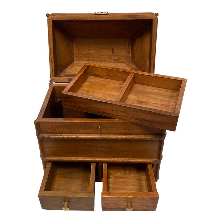 Madison Bay Co. - Historical Home Decor Reproductions - Wholesale Decorative Box - Portable British Campaign Chest- Antique Vintage Style