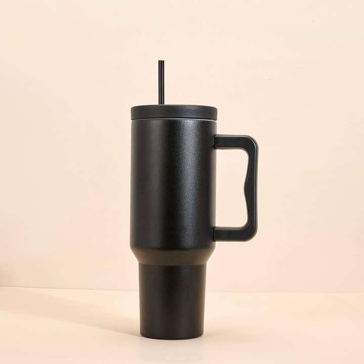 Candles Meta - Wholesale Insulated Mug/Tumbler - 40oz Double Layer Handle Stainless Steel Tumbler with Straw