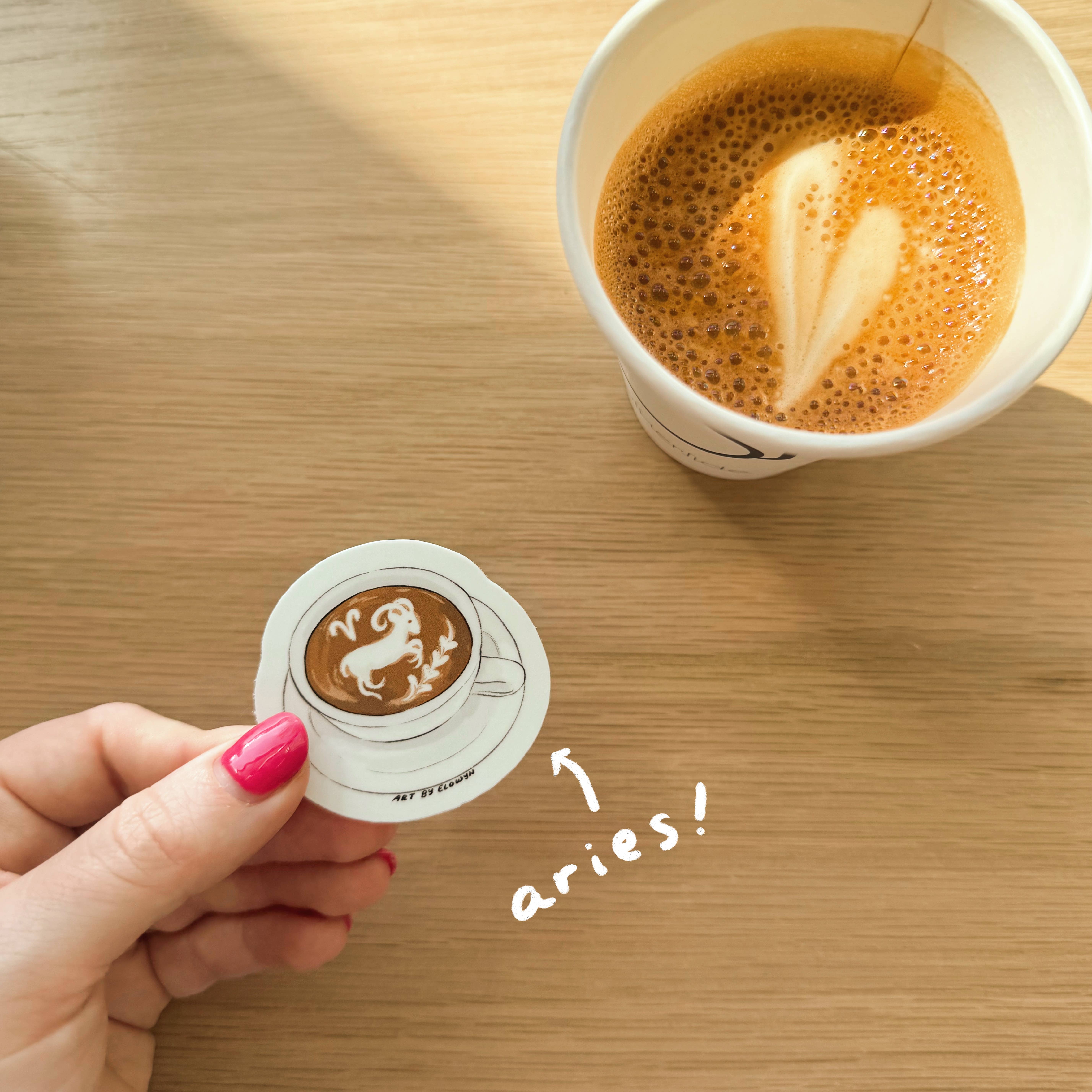 Art By Elowyn - Wholesale Sticker - Mini Zodiac Koffiekop Latte Art Stickers3