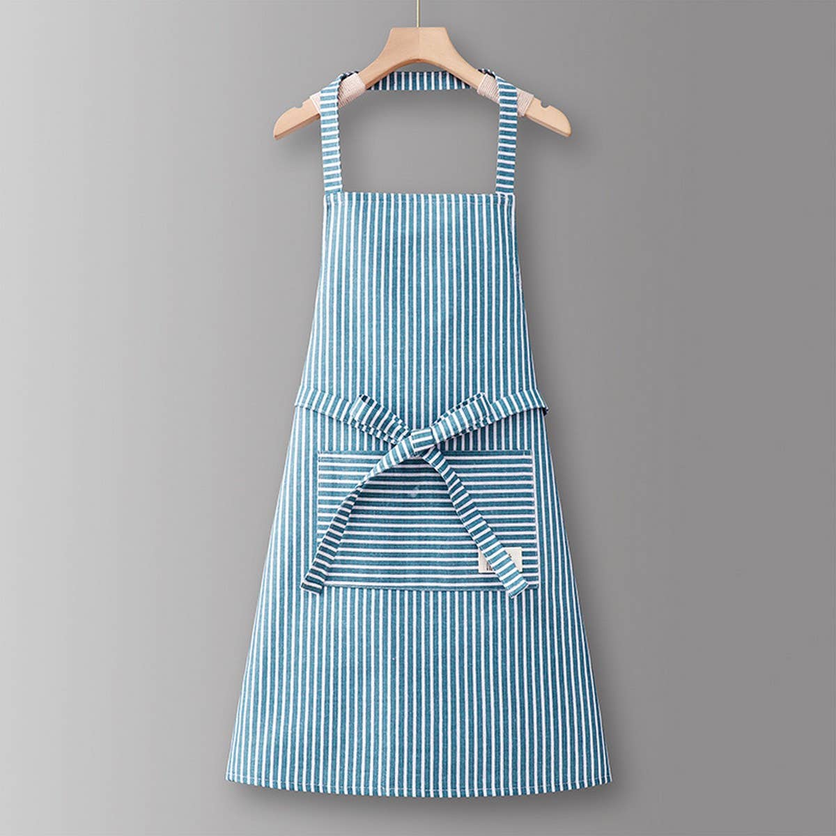 ACCITY - Wholesale Apron - Cotton Striped Grid Kitchen Apron with Pocket_CWMM1009517
