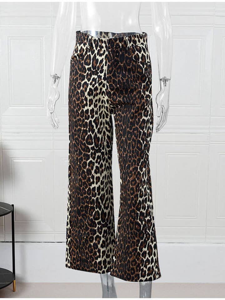 Leopard Print Wide Leg Pants for wholesale on Faire