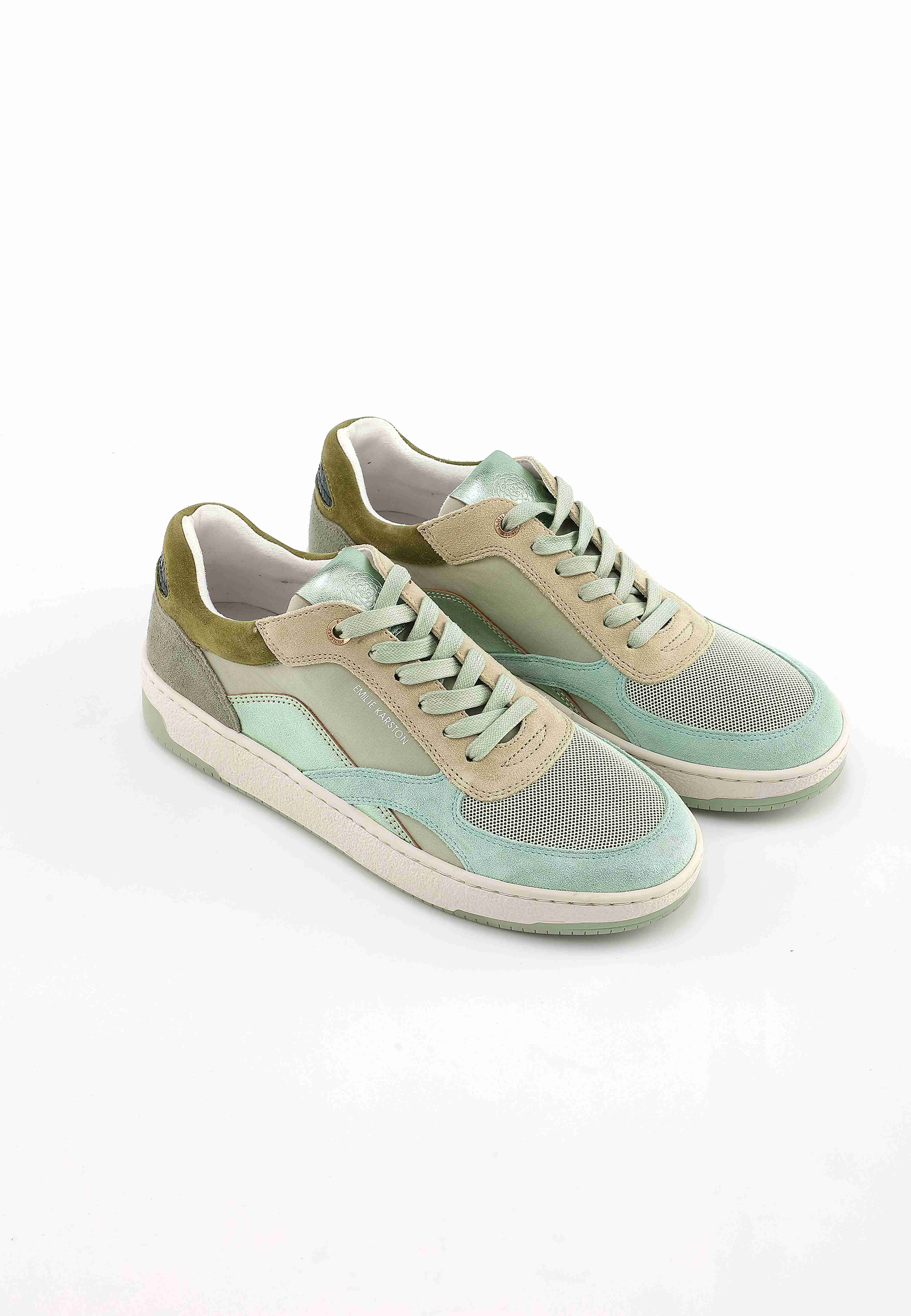 Emilie Karston – wholesale Lifestyle trainers – Women′s – Mona – Multimaterial leather lace-up sneakers2