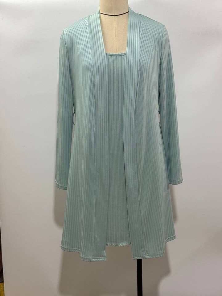 Wholesalesir - Wholesale Sleepwear Set - Women's - Solid Color Nightgown Suspender Long Sleeved Set4